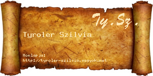 Tyroler Szilvia névjegykártya